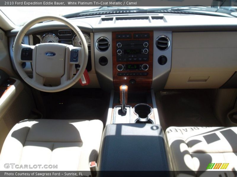 White Platinum Tri-Coat Metallic / Camel 2010 Ford Expedition Eddie Bauer