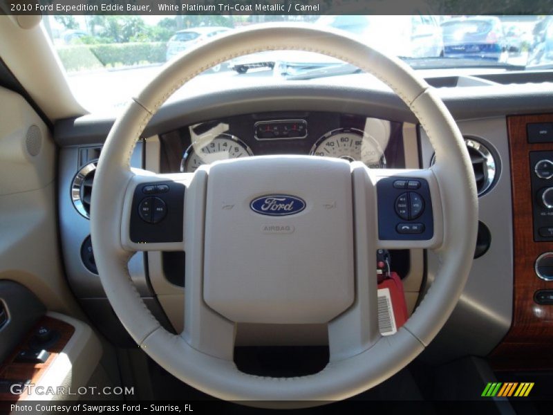 White Platinum Tri-Coat Metallic / Camel 2010 Ford Expedition Eddie Bauer