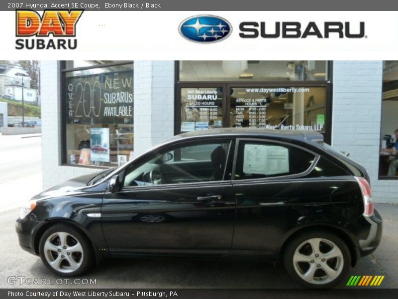 Ebony Black / Black 2007 Hyundai Accent SE Coupe