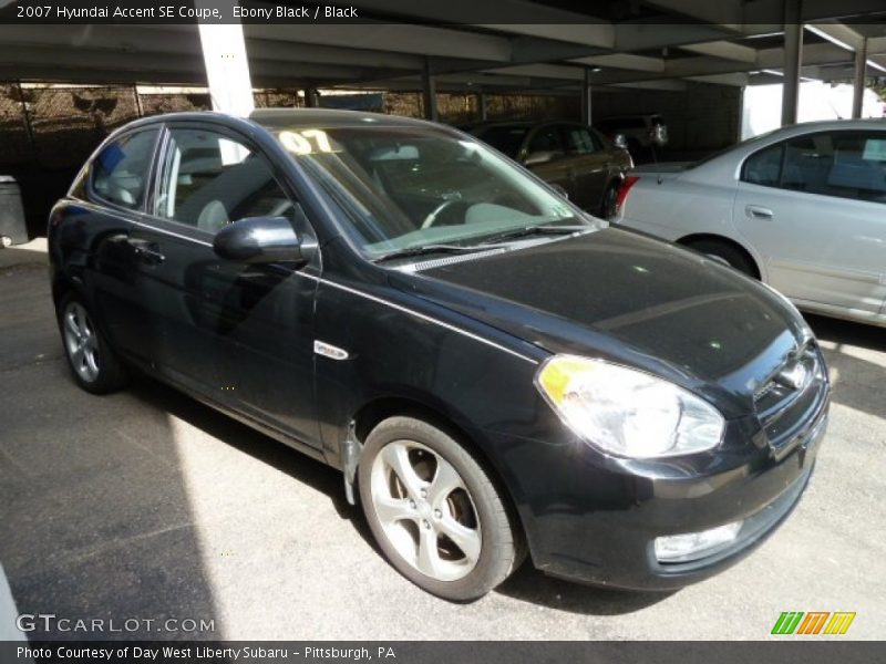 Ebony Black / Black 2007 Hyundai Accent SE Coupe