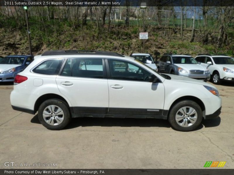 Steel Silver Metallic / Warm Ivory 2011 Subaru Outback 2.5i Wagon