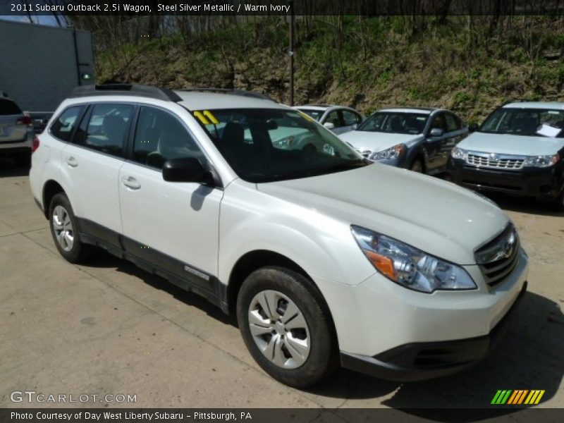 Steel Silver Metallic / Warm Ivory 2011 Subaru Outback 2.5i Wagon