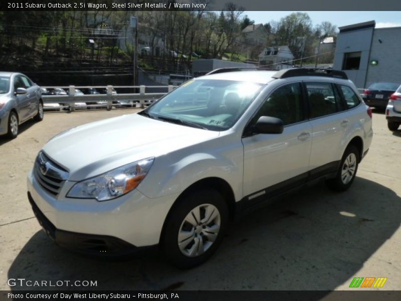 Steel Silver Metallic / Warm Ivory 2011 Subaru Outback 2.5i Wagon