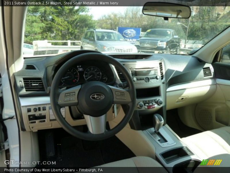 Steel Silver Metallic / Warm Ivory 2011 Subaru Outback 2.5i Wagon