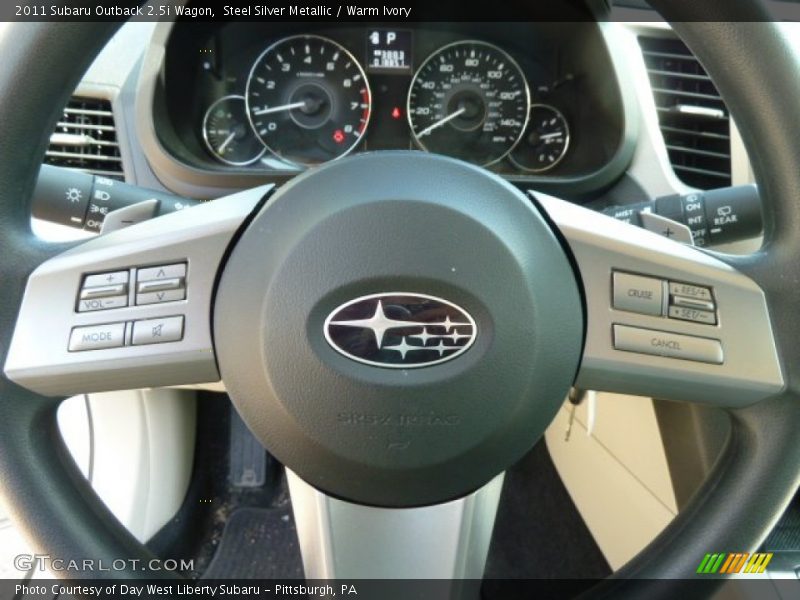 Steel Silver Metallic / Warm Ivory 2011 Subaru Outback 2.5i Wagon