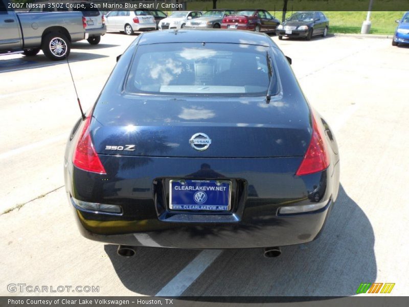 San Marino Blue Pearl / Carbon 2007 Nissan 350Z Coupe