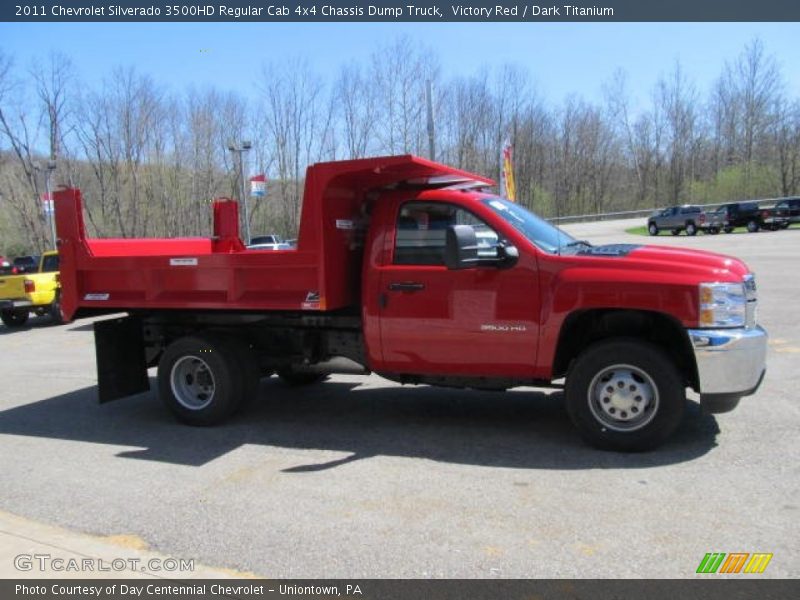Victory Red / Dark Titanium 2011 Chevrolet Silverado 3500HD Regular Cab 4x4 Chassis Dump Truck