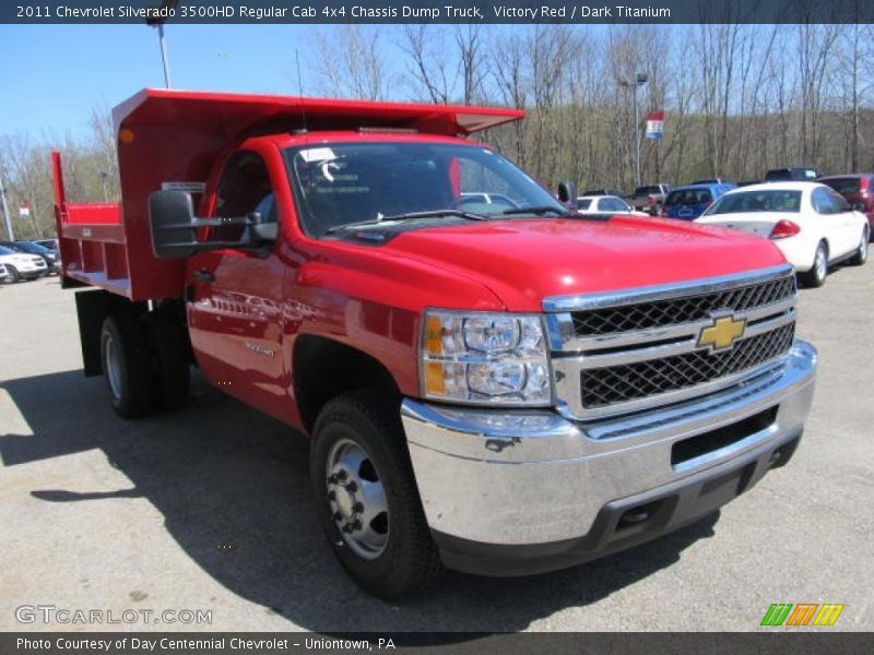 Victory Red / Dark Titanium 2011 Chevrolet Silverado 3500HD Regular Cab 4x4 Chassis Dump Truck