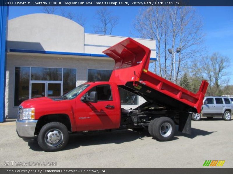 Victory Red / Dark Titanium 2011 Chevrolet Silverado 3500HD Regular Cab 4x4 Chassis Dump Truck