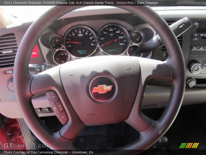Victory Red / Dark Titanium 2011 Chevrolet Silverado 3500HD Regular Cab 4x4 Chassis Dump Truck
