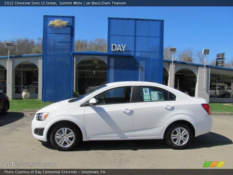Summit White / Jet Black/Dark Titanium 2012 Chevrolet Sonic LS Sedan