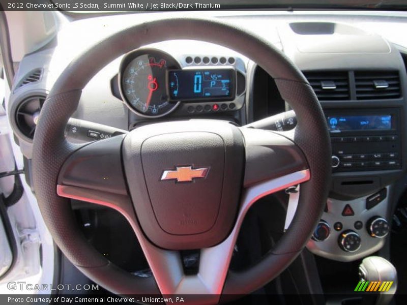 Summit White / Jet Black/Dark Titanium 2012 Chevrolet Sonic LS Sedan