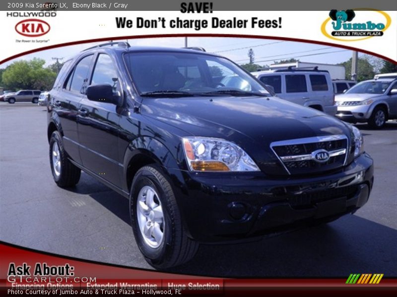 Ebony Black / Gray 2009 Kia Sorento LX
