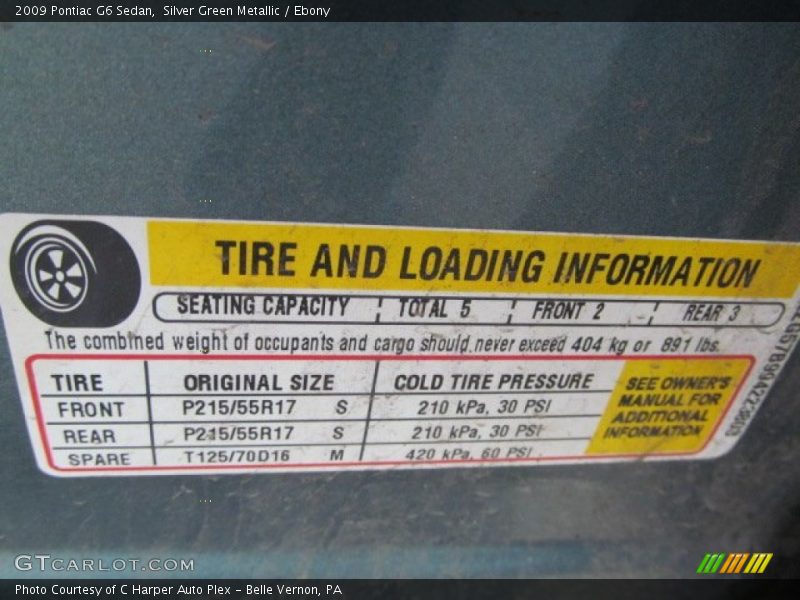 Silver Green Metallic / Ebony 2009 Pontiac G6 Sedan