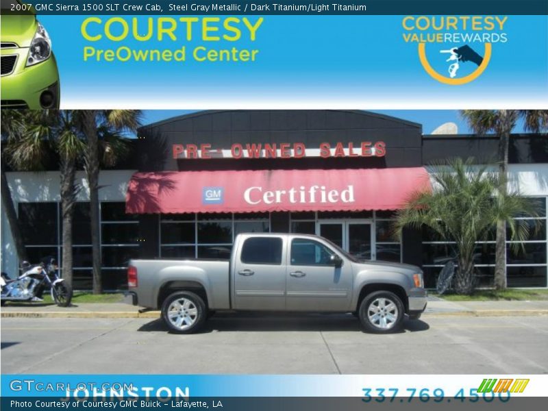 Steel Gray Metallic / Dark Titanium/Light Titanium 2007 GMC Sierra 1500 SLT Crew Cab