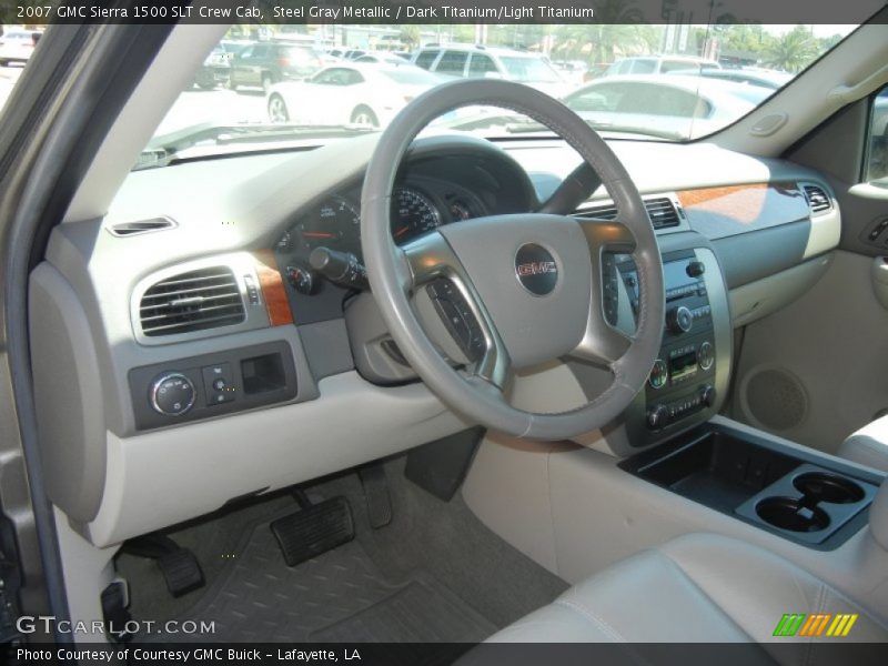 Steel Gray Metallic / Dark Titanium/Light Titanium 2007 GMC Sierra 1500 SLT Crew Cab