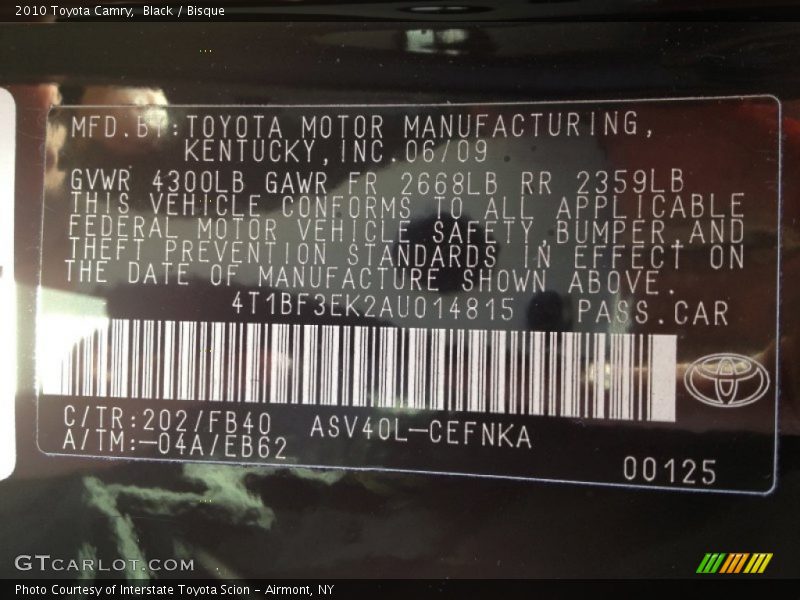 Black / Bisque 2010 Toyota Camry