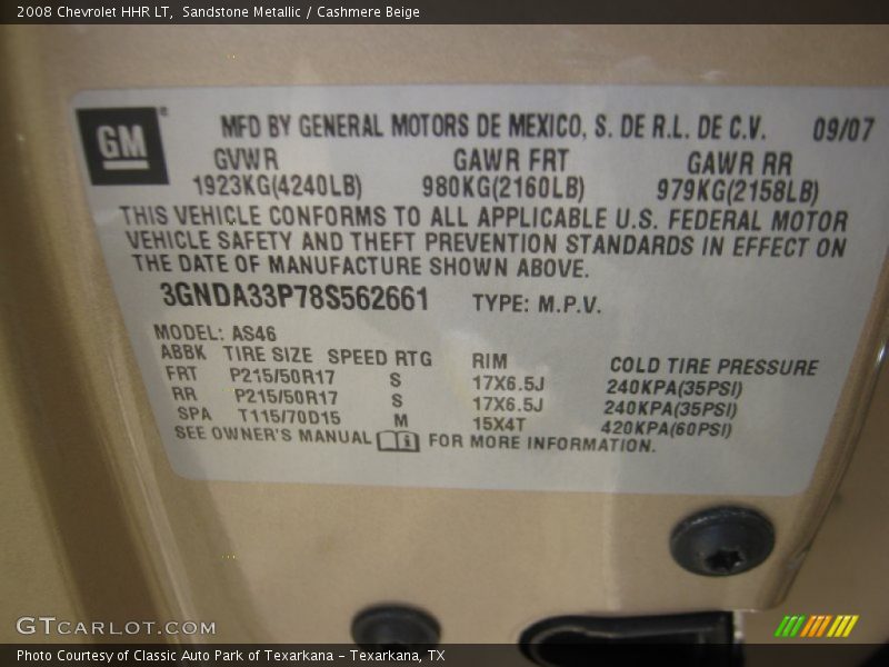 Sandstone Metallic / Cashmere Beige 2008 Chevrolet HHR LT