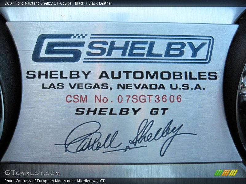 CSM NO. 07SGT3606 - 2007 Ford Mustang Shelby GT Coupe