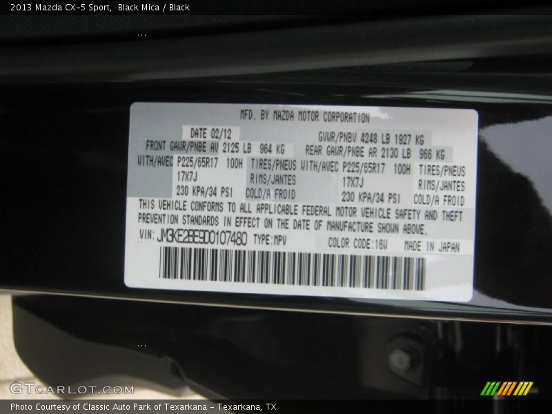 Black Mica / Black 2013 Mazda CX-5 Sport