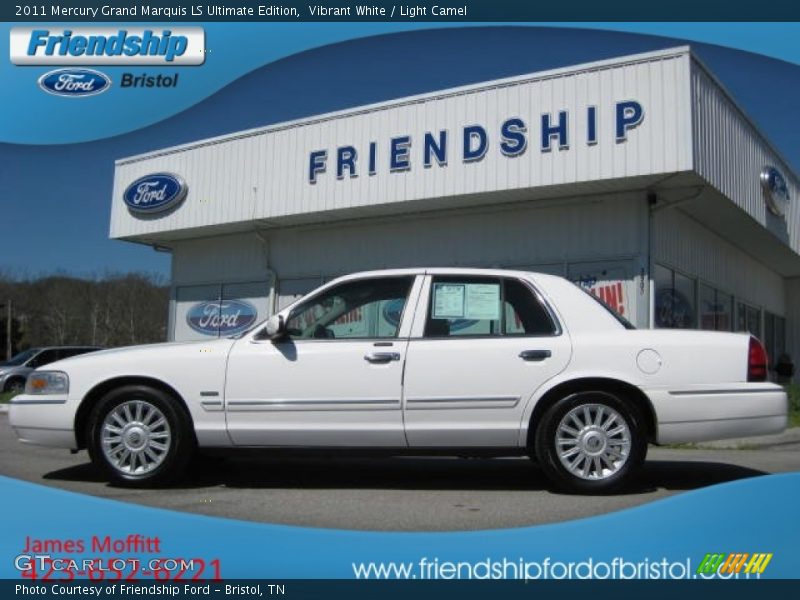 Vibrant White / Light Camel 2011 Mercury Grand Marquis LS Ultimate Edition