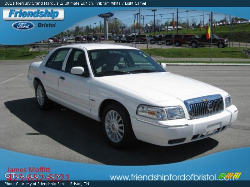 Vibrant White / Light Camel 2011 Mercury Grand Marquis LS Ultimate Edition