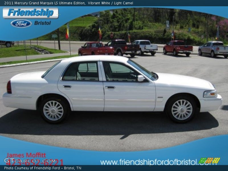 Vibrant White / Light Camel 2011 Mercury Grand Marquis LS Ultimate Edition