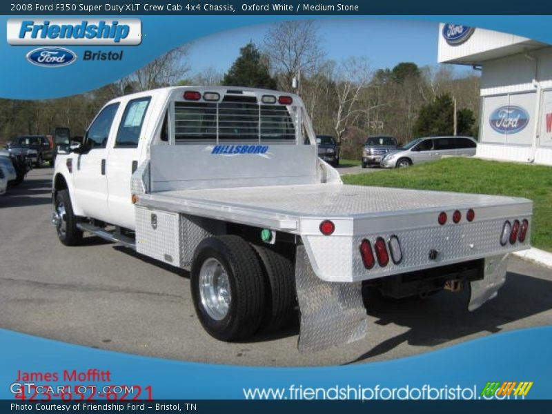 Oxford White / Medium Stone 2008 Ford F350 Super Duty XLT Crew Cab 4x4 Chassis