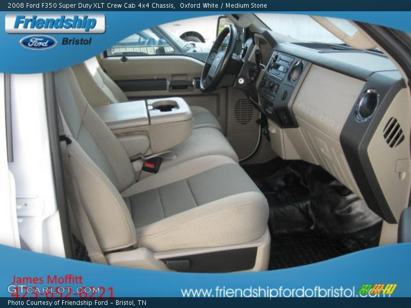 Oxford White / Medium Stone 2008 Ford F350 Super Duty XLT Crew Cab 4x4 Chassis