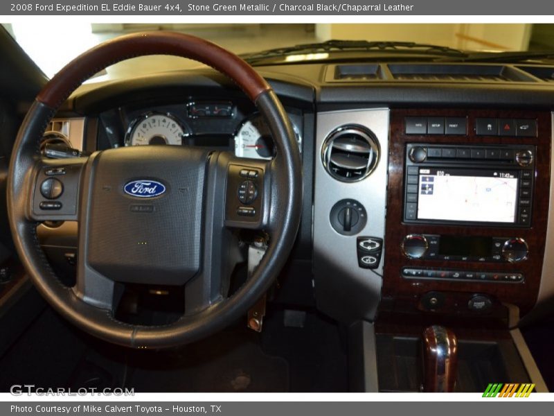 Stone Green Metallic / Charcoal Black/Chaparral Leather 2008 Ford Expedition EL Eddie Bauer 4x4