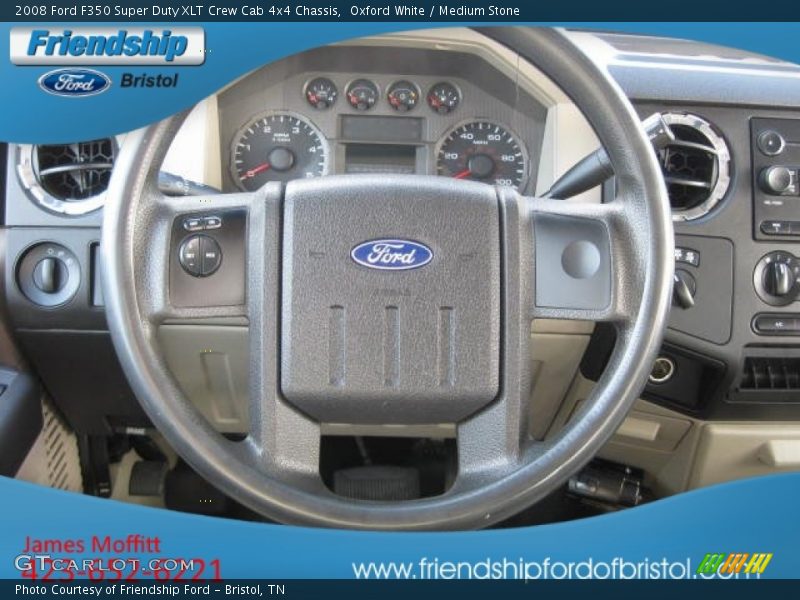 Oxford White / Medium Stone 2008 Ford F350 Super Duty XLT Crew Cab 4x4 Chassis
