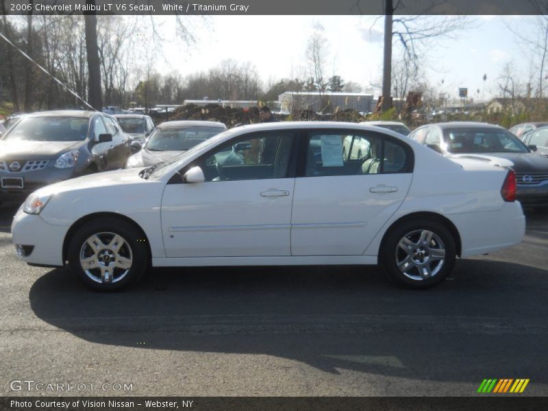 White / Titanium Gray 2006 Chevrolet Malibu LT V6 Sedan