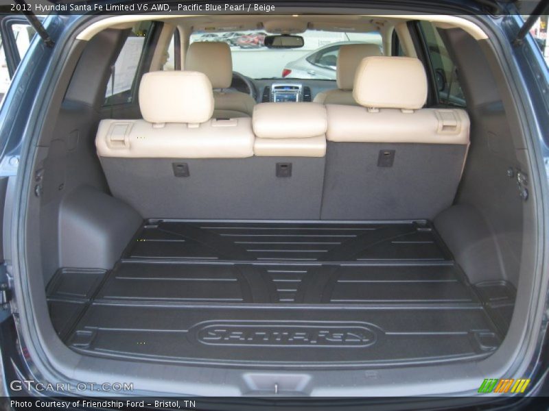 Pacific Blue Pearl / Beige 2012 Hyundai Santa Fe Limited V6 AWD