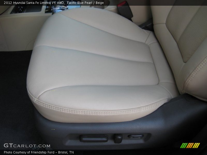 Pacific Blue Pearl / Beige 2012 Hyundai Santa Fe Limited V6 AWD