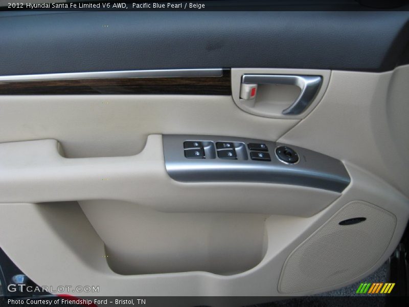 Pacific Blue Pearl / Beige 2012 Hyundai Santa Fe Limited V6 AWD