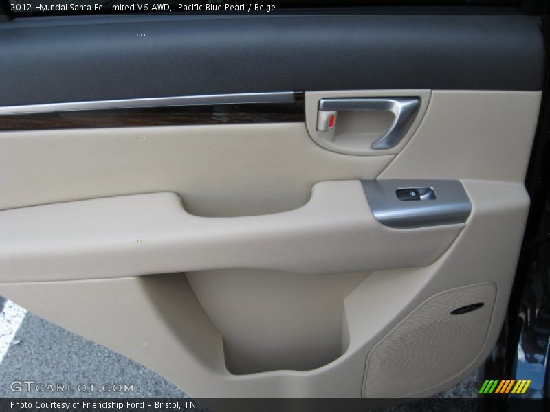 Pacific Blue Pearl / Beige 2012 Hyundai Santa Fe Limited V6 AWD