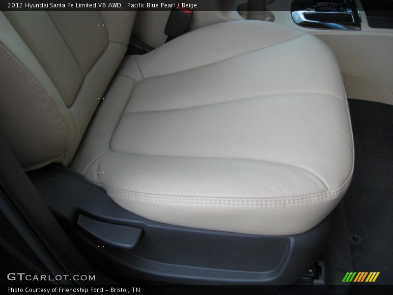 Pacific Blue Pearl / Beige 2012 Hyundai Santa Fe Limited V6 AWD