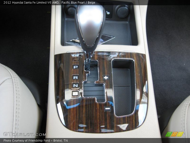 Pacific Blue Pearl / Beige 2012 Hyundai Santa Fe Limited V6 AWD