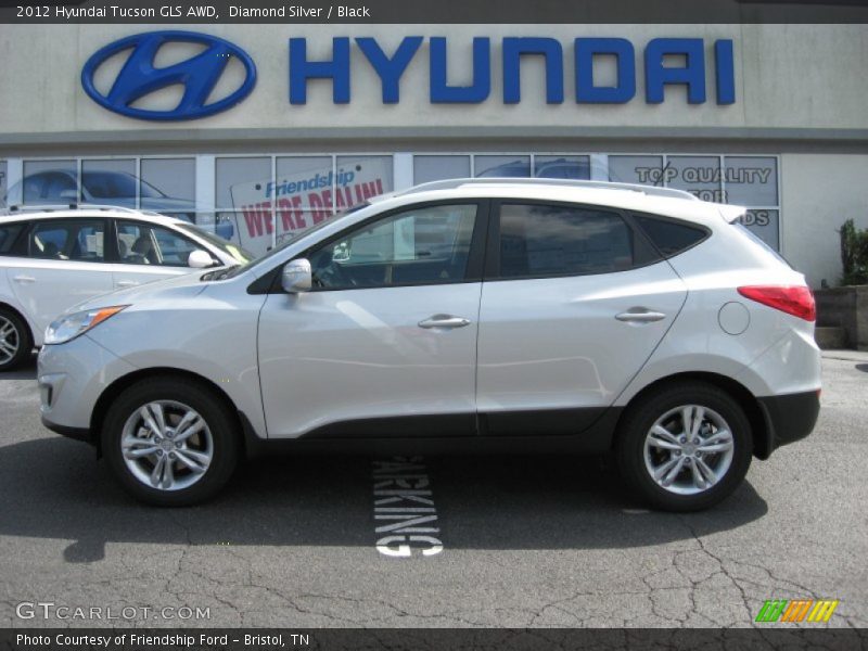 Diamond Silver / Black 2012 Hyundai Tucson GLS AWD