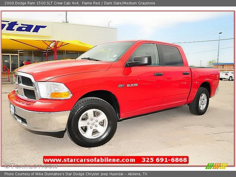 Flame Red / Dark Slate/Medium Graystone 2009 Dodge Ram 1500 SLT Crew Cab 4x4