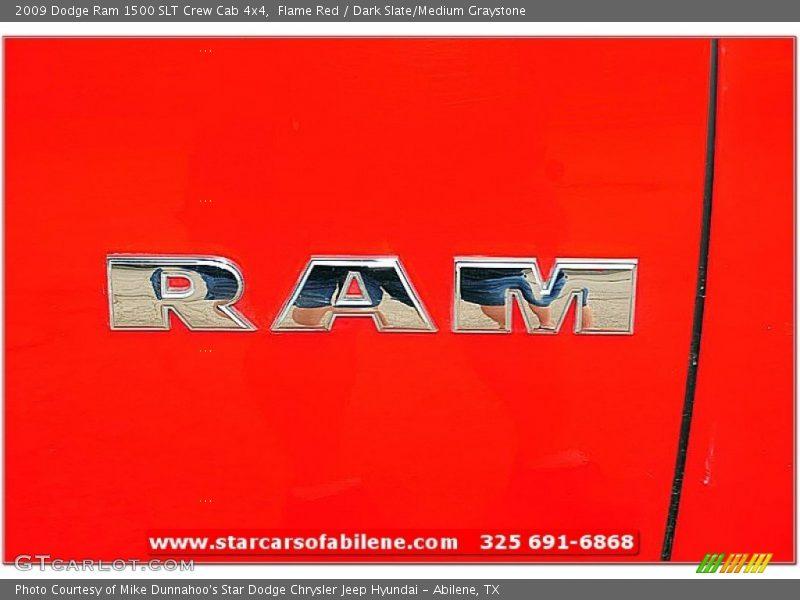 Flame Red / Dark Slate/Medium Graystone 2009 Dodge Ram 1500 SLT Crew Cab 4x4