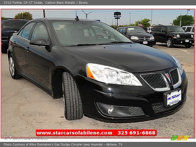Carbon Black Metallic / Ebony 2010 Pontiac G6 GT Sedan