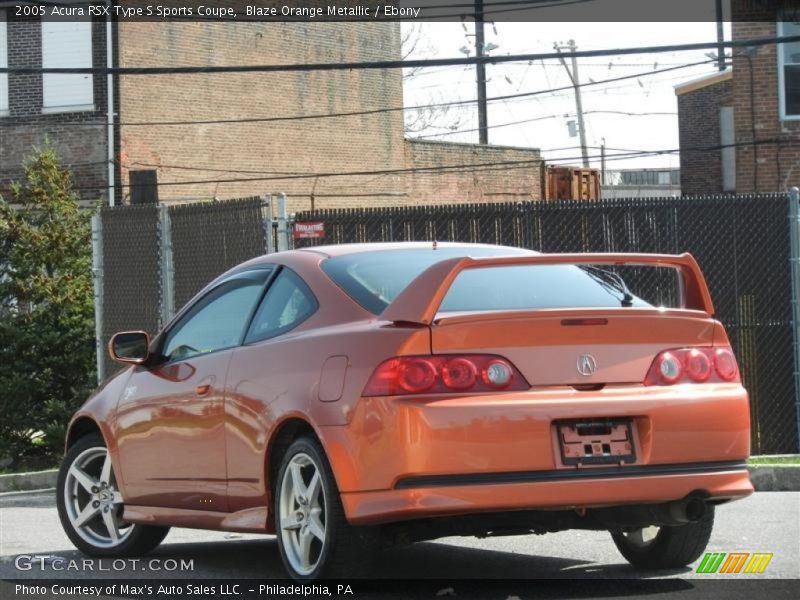 Blaze Orange Metallic / Ebony 2005 Acura RSX Type S Sports Coupe