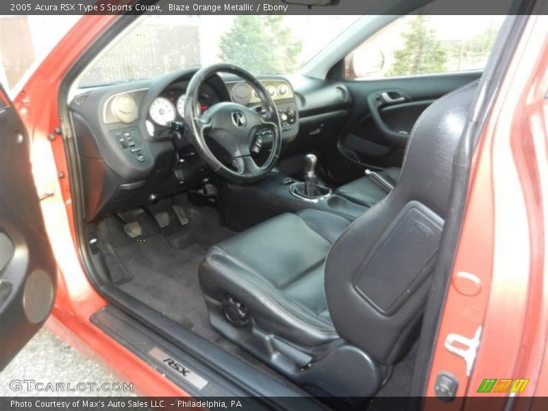 Blaze Orange Metallic / Ebony 2005 Acura RSX Type S Sports Coupe