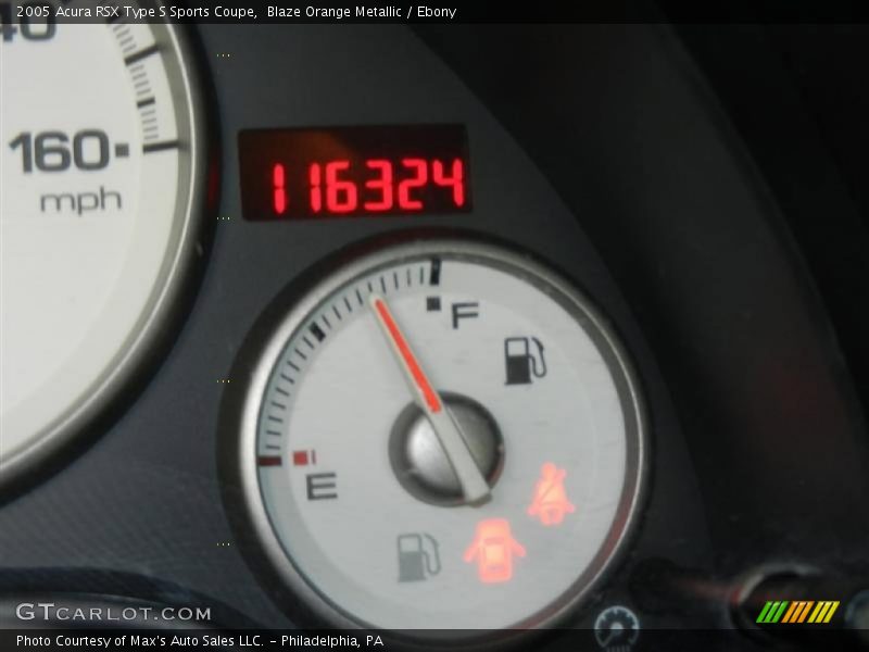 Blaze Orange Metallic / Ebony 2005 Acura RSX Type S Sports Coupe