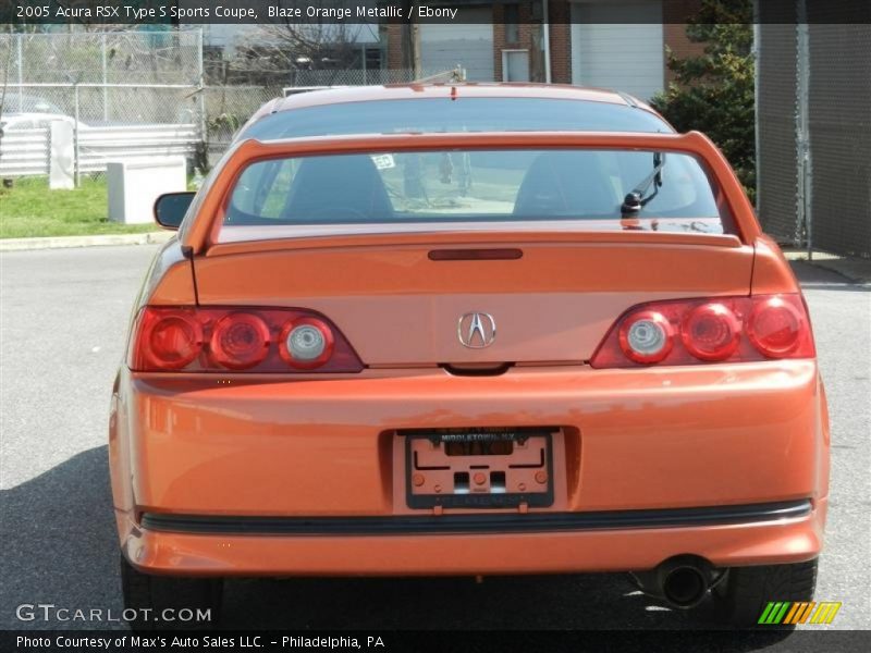 Blaze Orange Metallic / Ebony 2005 Acura RSX Type S Sports Coupe