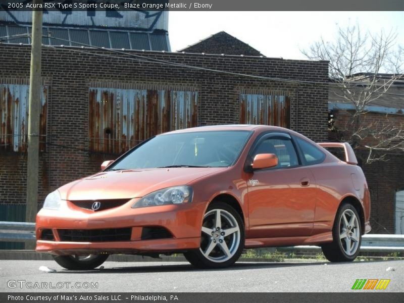 Blaze Orange Metallic / Ebony 2005 Acura RSX Type S Sports Coupe