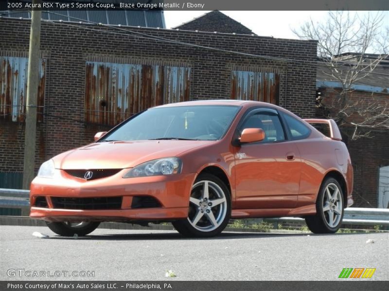 Blaze Orange Metallic / Ebony 2005 Acura RSX Type S Sports Coupe