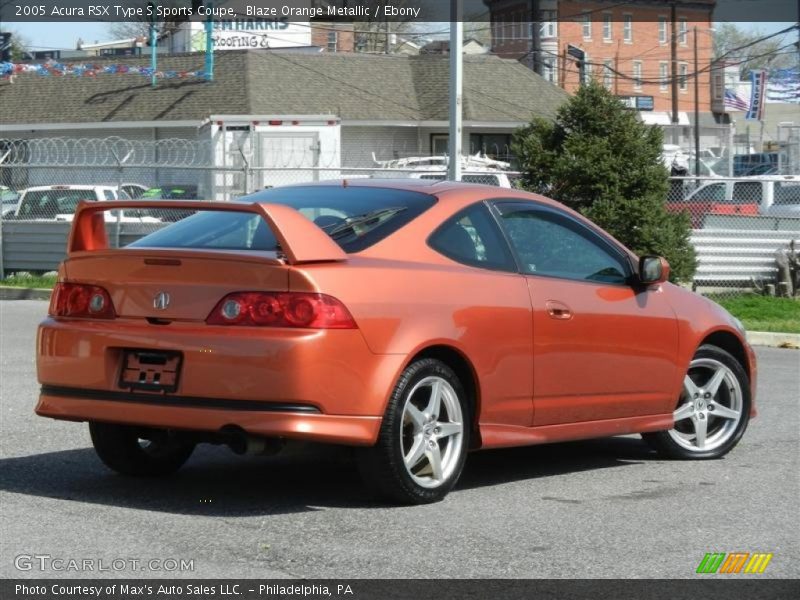 Blaze Orange Metallic / Ebony 2005 Acura RSX Type S Sports Coupe