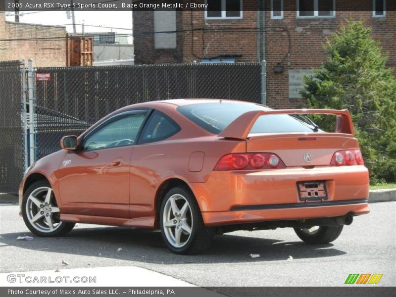 Blaze Orange Metallic / Ebony 2005 Acura RSX Type S Sports Coupe